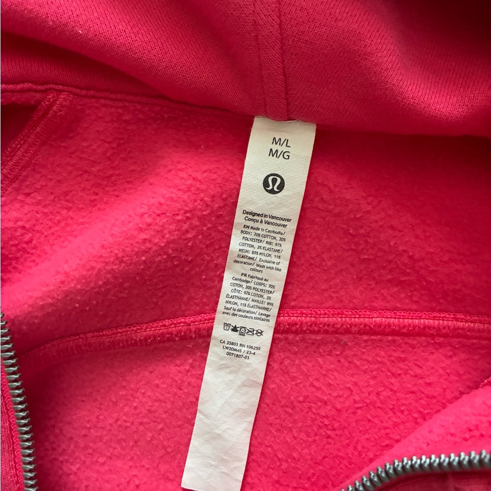 Lululemon Scuba Half Zip Sweatshirt in Lipgloss M/L - Picture 3 of 4
